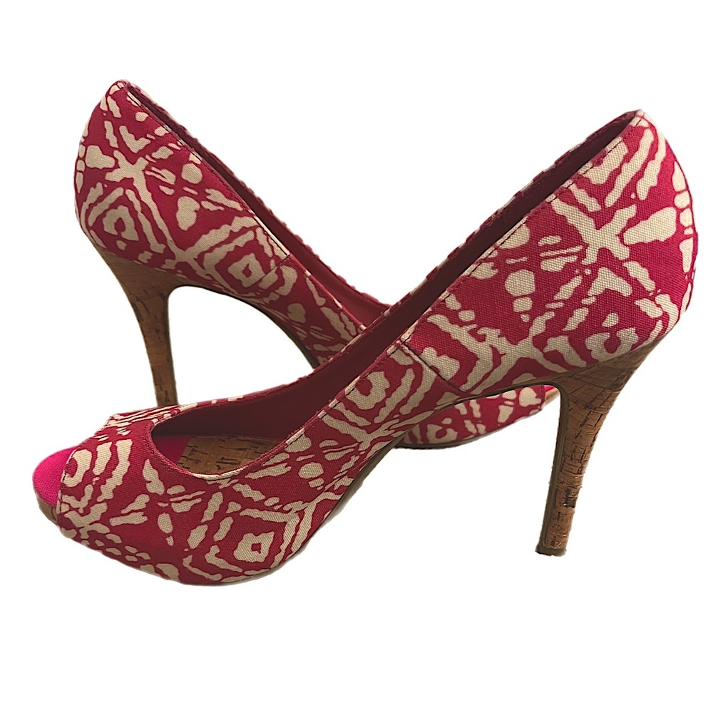 Ladies Christian Siriano Pink and White Heels